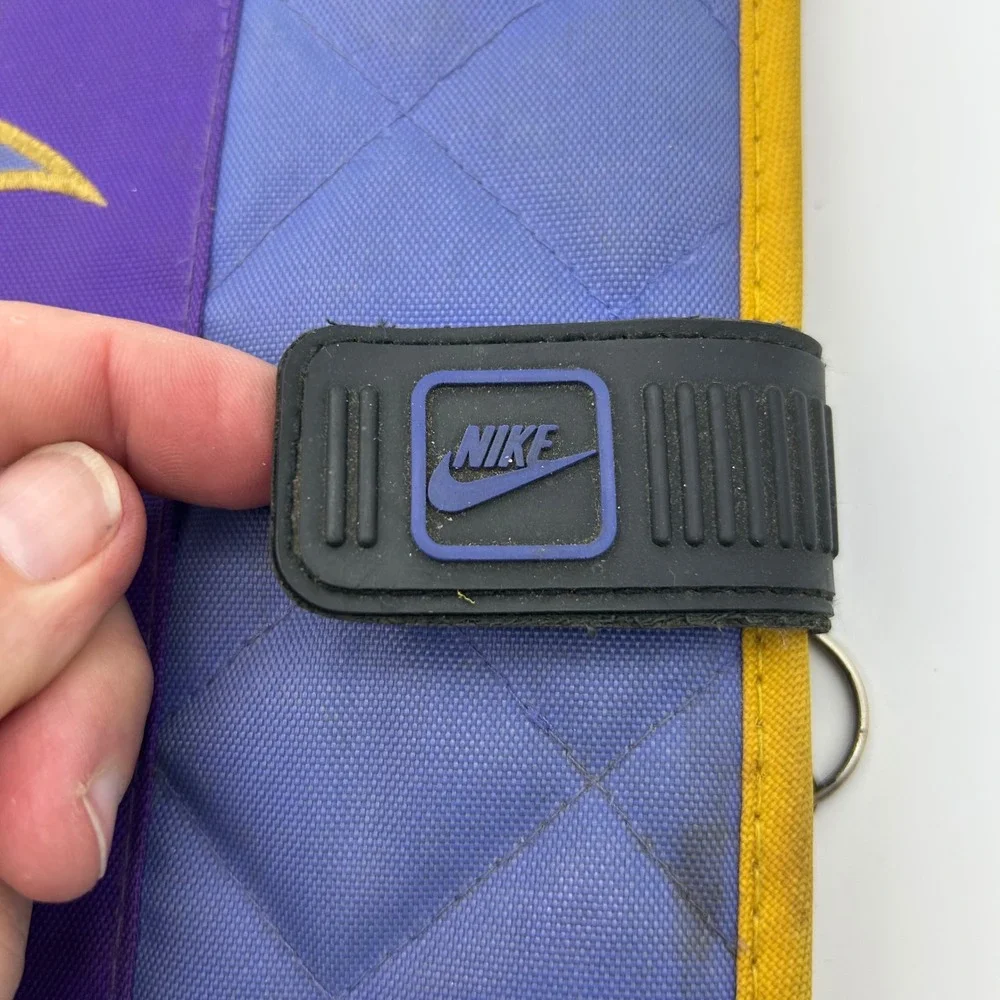 Vintage 1992 Mead Nike 6 Ring Binder Organizer Purple Blue Yellow Canvas Planner